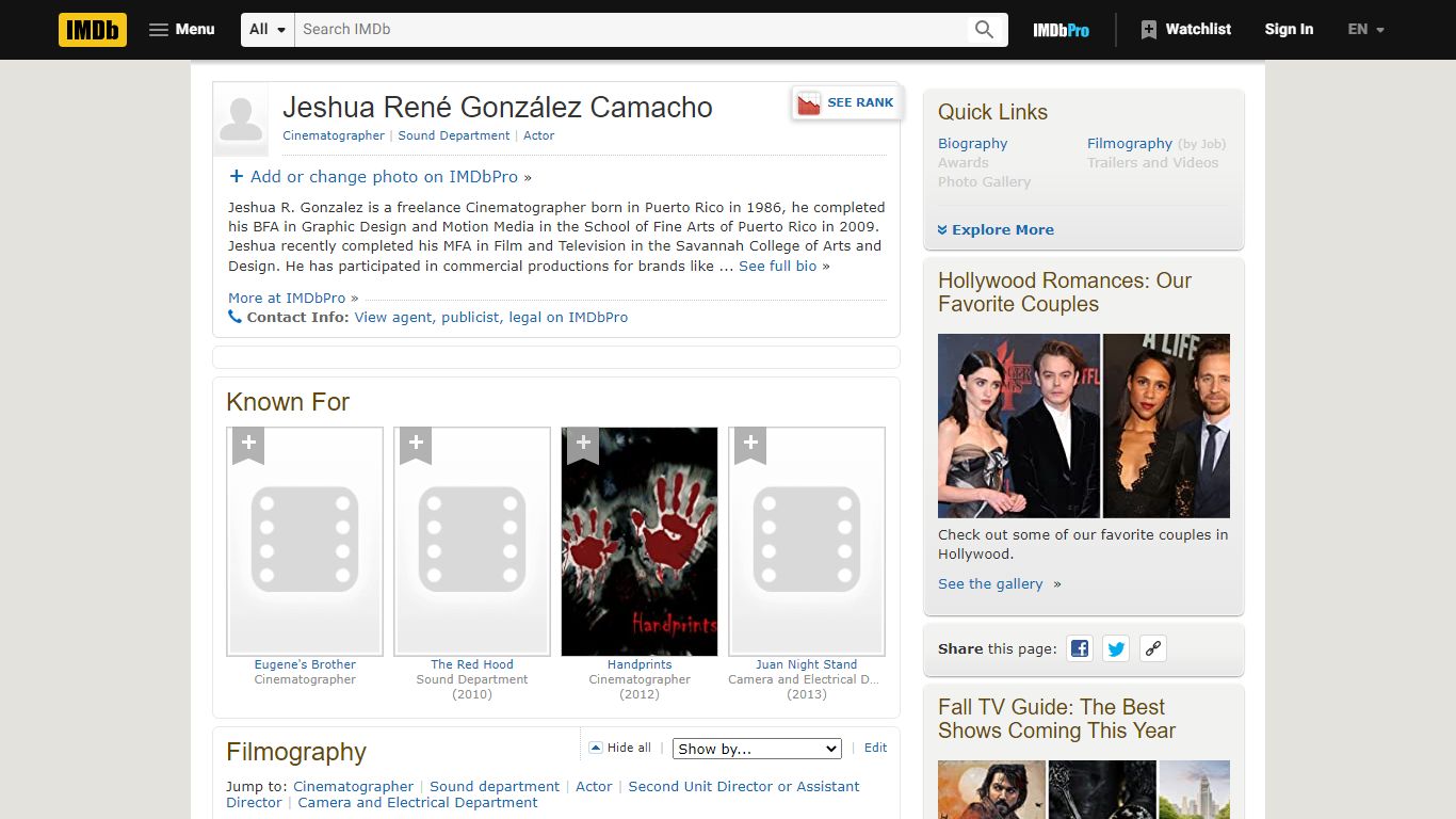 Jeshua René González Camacho - IMDb